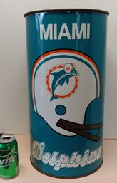 Vintage P&K Products Company 1970s Miami Dolphins NFL Trash Can