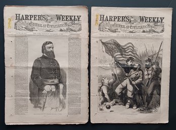 10 Antique Civil War Newspapers From 1862, Politics, Current Events, Etc All Complete  'Harper's Weekly'