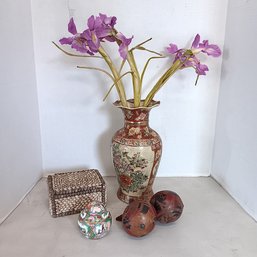 Lot Of Decorative Items ( Repair To Vase) Porcelain