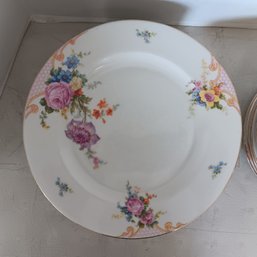 Vintage Lot Of 16 Epiag Czechoslovakia China Bridal Rose Dinner Plates & Salad Plates