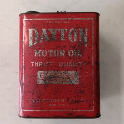 Vintage 2 Gallon Motor Oil Can, Dayton NY Co