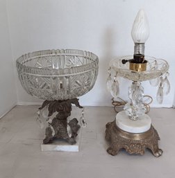 Centerpiece Compote & Vintage Girandole Lamp