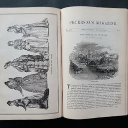 'Peterson's Magazine' Leather Bound Text, 1889 Victorian Era Fashions Art, Crafts, Etc. 586 Pgs