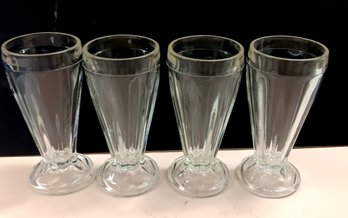 Set Of 4 Vintage Milk Shake Soda Fountain Glasses