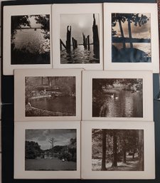 Set Of 7 Original Black/ White Estate Photographs, Mat - 10.5x 13.5 Inch