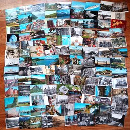 100Vintage Post Cards, Foreign & Domestic W/ Stamps, Circa 1940 1950s