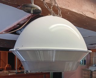 Large Industrial Overhead Light, Plastic W/ Small Damage - See 2nd Photo