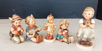 5 Vintage Hummels: Little Tooter, Joyful, Bought You A Gift, Knit One Purl One, For Mother