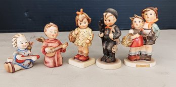 5 Vintage Hummels: Angel With Lute, Angel Serenade, Bought You A Gift, Chimney Sweep, Surprise Hansel & Gretel