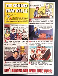 'The Sound That Kills - Don't Murder Men With Idle Words', US Gov. Printing 1942, Eric Ericson, 20x 14'