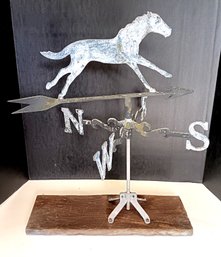 1950s Running Horse Weather Vane, Mounted On A Stand, 23 Wide X 19 High, Horse Is 12' Wide