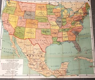 Hoen US Map, Wall Map, Folds Away Into A Book, 56x 64'