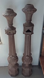 Antique Iron Fence Posts, 37 Inch