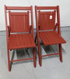 2 Vintage 1940s Folding Deck Chairs,
