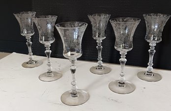 Cambridge 'Rose Point' Wine Glass' 6.5 Inch Set Of 6