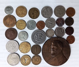 Assorted Lot Of Coins & Tokens