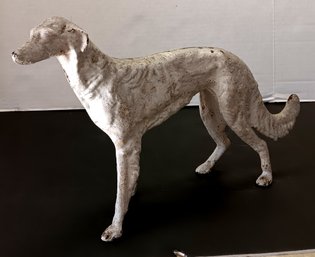 Antique 1930s Hubley Wolfhound Borzoi Dog Door Stop,  Collectible, 16' Cast Iron