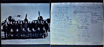 1940s Vintage Original US Military Squadron Photo & Signatures/ Names On Back, Philippines WW2