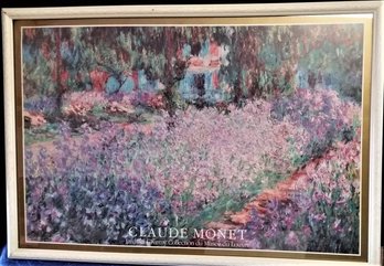 Vintage Louvre Exhibition Poster 'Monet Gardens', Framed 38 Inch