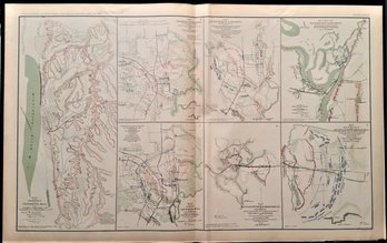 Antique War Map 1895 - The Official Records Of The Union And Confederate Armies Battles In Jackson, Vicksburg