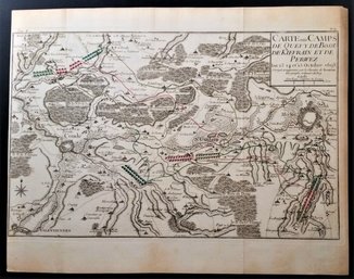 Antique FRANCE MAP 1750s, Nine Years War, Louis XIV, Charles II, Holy Roman Empire, 20 Inch