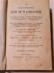 Antique Book 1859 'Illustrated Life Of Washington' J.T. Headley 528 Pages
