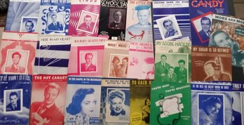 Vintage Sheet Music From Popular Show Tunes & Records Sold In Set Of 20 - Lot A