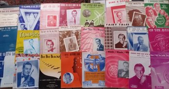 Set Of 20 Vintage Sheet Music From Big Bands & Popular Records - Lot F