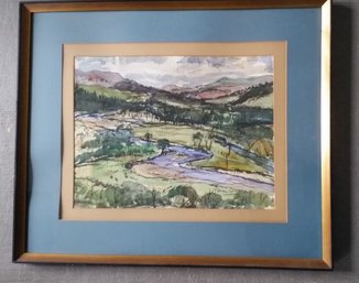 Vintage Impressionist Landscape Painting, Artist Signed,  25 Inch