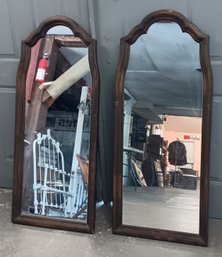 Pair Of Large Dressing Mirrors In Wood Frames