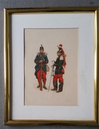 Antique Lithograph, Edouard Detaille, Napoleonic Officer Color Lithograph, 17 Inch