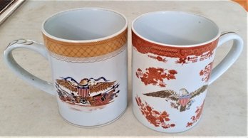 Pair Of Large 1976 Commemorative Bicentennial Mugs, 40oz Mottahedeh