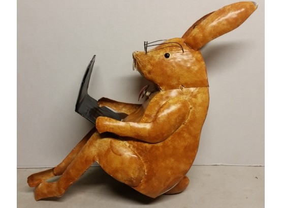 Metal Rabbit Sculpture, 27'