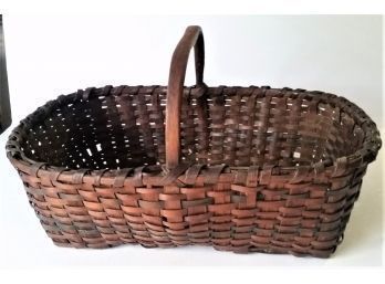 Antique Handled Basket, Circa 1900, 18 Inch