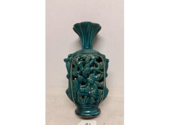 Chinese Enamel Vase, 10 Inch