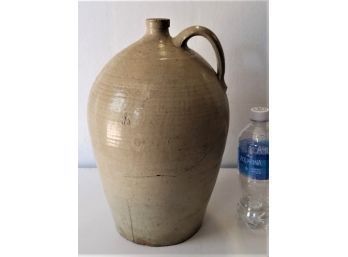 Antique Ovoid Shaped Jug, Hairline Cracks, 14.5 Inch Tall