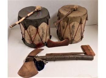 Antique Adirondack Reservation Souvenirs, Toy Indian Drums