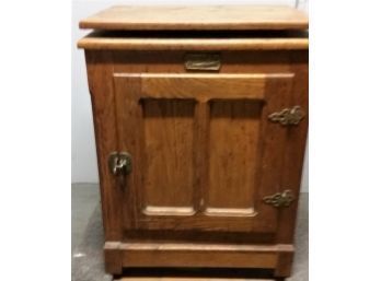 Antique Oak Cabinet, 1 Door & Swivel Top