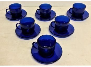 Cobalt Blue Cups & Saucers