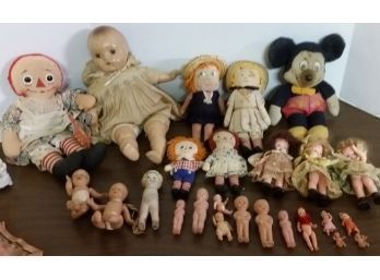 Large Group Vintage Dolls, Early Micky Mouse