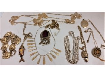 Fashion Jewelry: Perfume Pendants (Max Factor?), Necklace, Belt