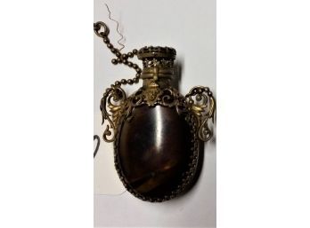 Stone Snuff Bottle, Victorian Gilt Decorated