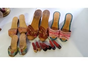 Wood Shoe Travel Souvenirs From Philippines, 1940s