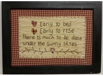 Sampler, 'Early To Bed' Motto