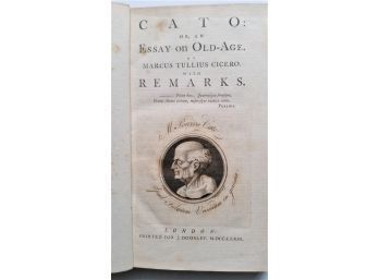 Antique Book: CATO An Essay On OLD-AGE, M.T. Cicero 1773