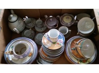 Assorted Japanese Dishes. Cups & Saucers, Tea Pot, Etc