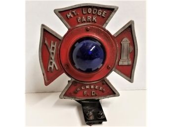 Vintage Maltese Cross Fire Truck Blue Light