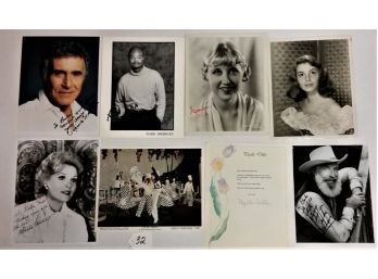 Lot Of 8 Photos Inscribed By Celebrities