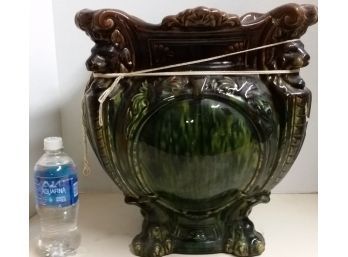 Antique Majolica Jardiniere, Large - 'as-found' Condition
