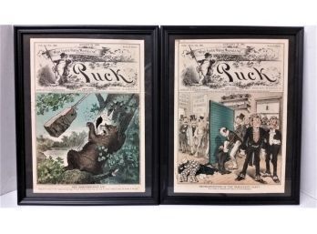 PUCK Political Cartoons, 1882 Democrats, Framed